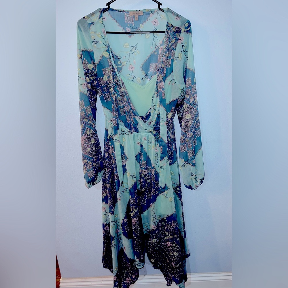 Spring sheer high-low dress